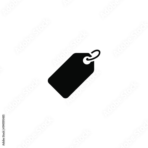 Solid fill of a black priority tag with a hole at the