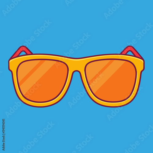 Stylish yellow frame sunglasses with vibrant orange lenses for a sunny day look
