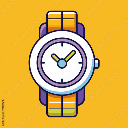 Modern colorful wristwatch illustration with vibrant design and precise timekeeping