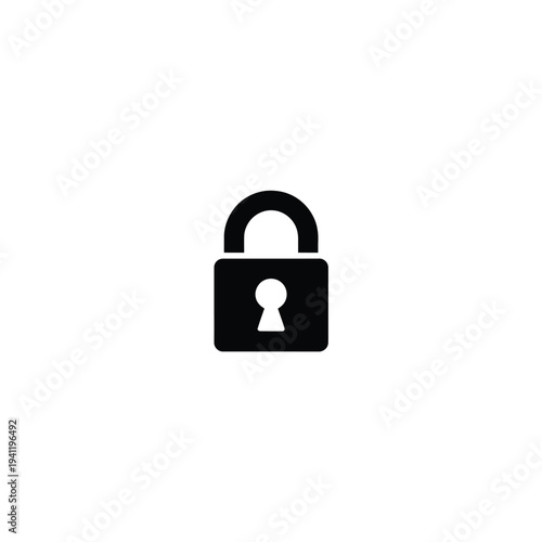 Solid fill of a black s l lock on a white background
