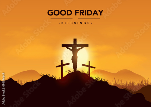 Good friday cultural background for spiritual belief and faith. Good Friday creative Post Design. Happy Good Friday and Holy Week Poster Design.