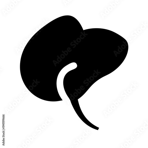 Black butterfly pea flower icon isolated on white minimal design