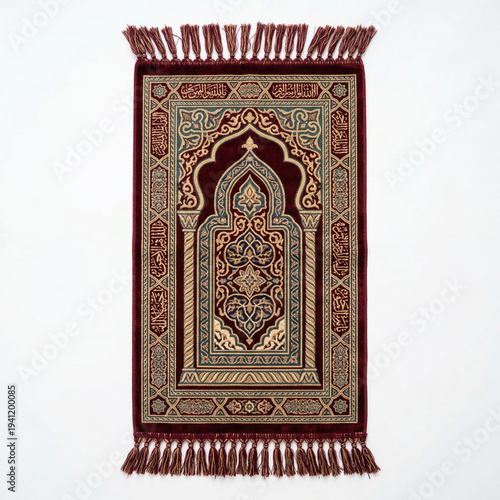 Ornate Islamic Prayer Rug Design.