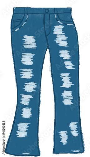 blue jeans isolated on white background