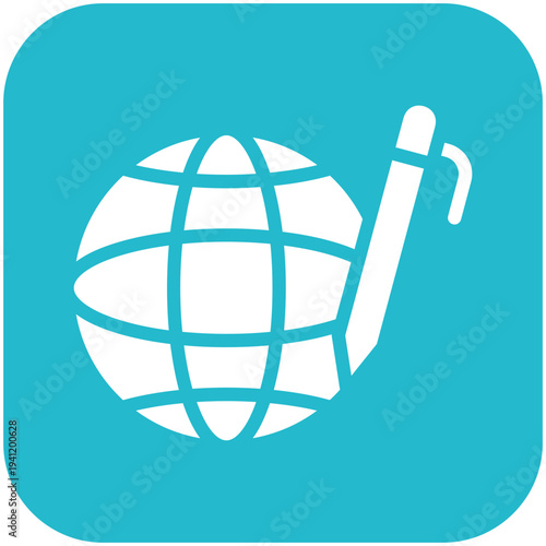 Globe and Pen Icon
