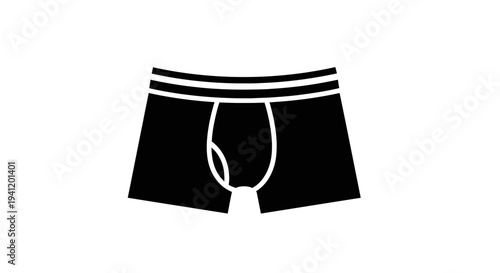Minimalist black men's underwear icon representing essential daily comfort and modern apparel