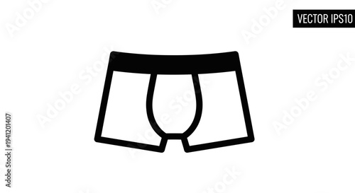 Minimalist black outline vector illustration of men's comfortable underwear for daily apparel needs