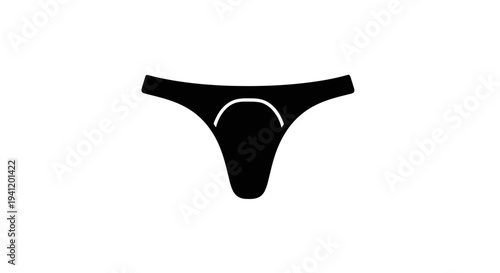 Minimalist black underwear graphic representing intimate apparel and sleek design for fashion
