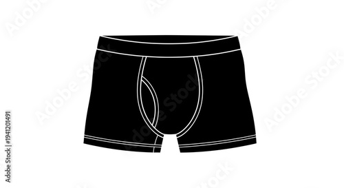 Minimalist black boxer briefs icon silhouette vector illustration for men's apparel design