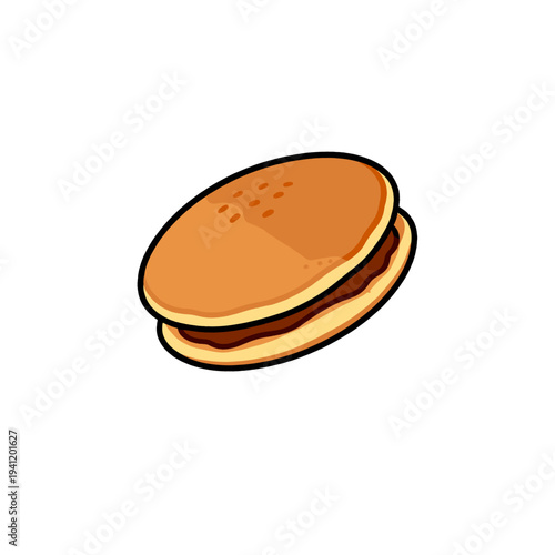 [Vector EPS]A delicious Japanese-style dorayaki with sweet filling