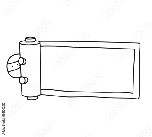 手描きのかわいい忍者の巻物フレーム