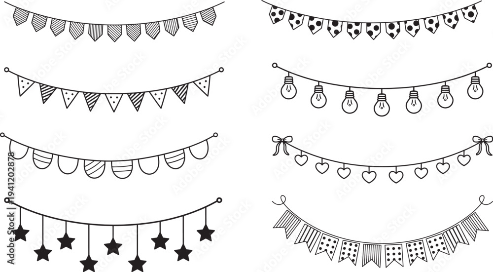custom made wallpaper toronto digitalDecorative Party Bunting And Garland Hanging Decorations Vector