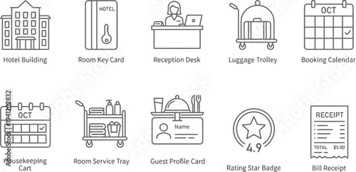 Modern Business and Real Estate Icon Set Flat Design Vector Illustration