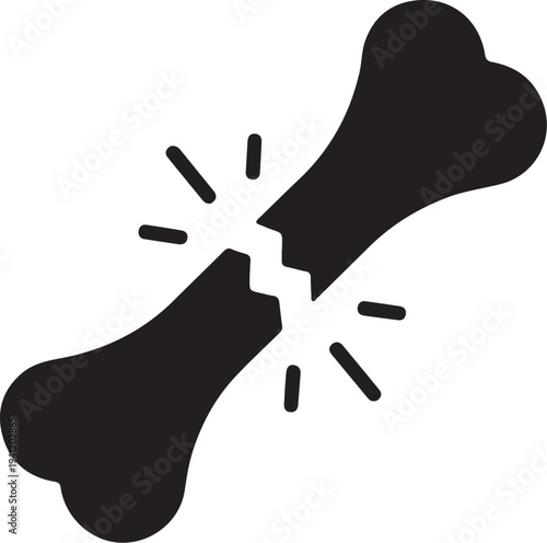 Broken bone vector illustration symbolizing injury or fracture concept simply