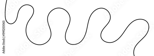 One unbroken curling and crossing black line.