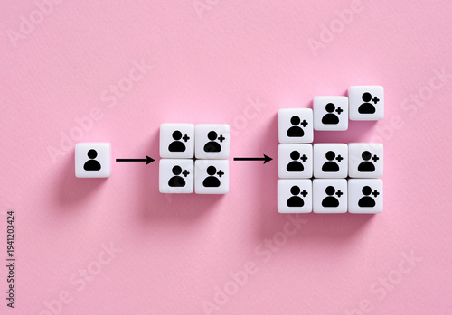 Foto Social media user growth and network expansion concept
