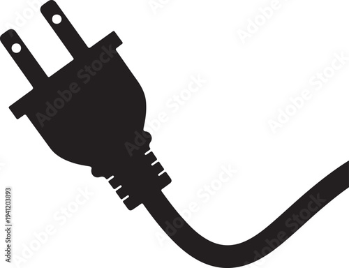 Electrical Plug Vector Silhouette

