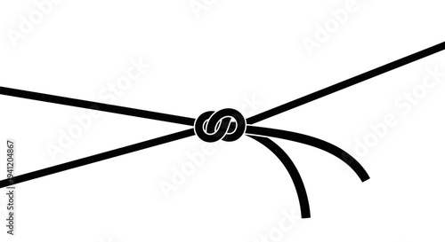 Elegant black lines intertwining into a secure knot, symbolizing connection and unity against a