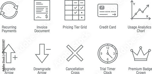 Business finance icons set with payment methods and analytics flat design vector illustration