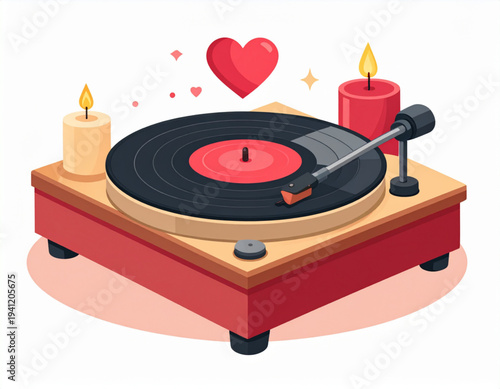 Romantic Vinyl Heart Turntable
