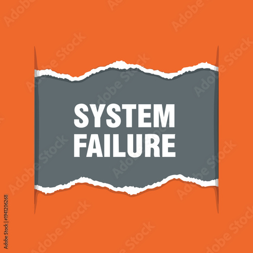 System Failure. Glitch effect. Error message. Digital breakdown. Computer problem.