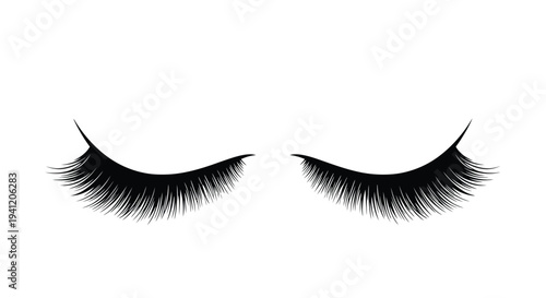 Elegant black eyelashes isolated on a white background beauty product