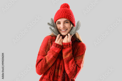 Beautiful young woman in st...