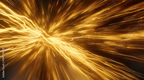 Abstract golden energy trail illustration