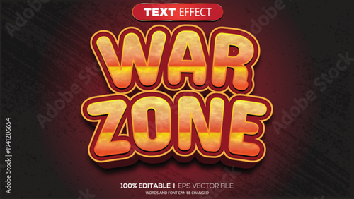 3d text effect war zone theme