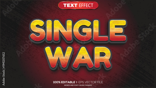3d text effect single war theme