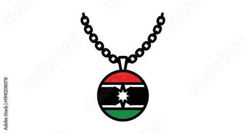 Symbolic Pan-African inspired pendant necklace representing cultural heritage and pride in