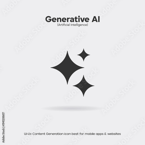 New creative icon for generative ai tools. Generative Ai stars. artificial intelligence. sign and symbol. eps-023