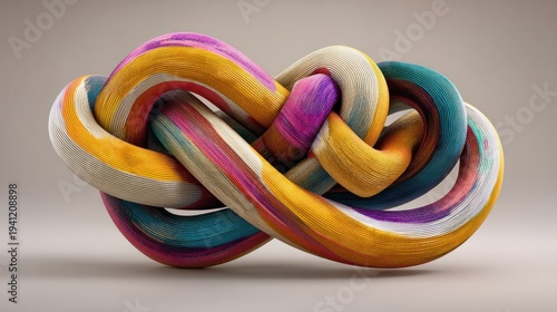 Colorful abstract knot with transparency