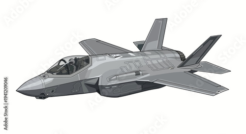 A sleek gray military fighter jet soars through the air with pilot inside.