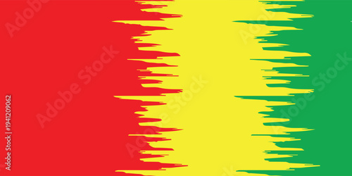 Abstract Rasta Colors with Jagged Edges and Dynamic Vertical Stripes.