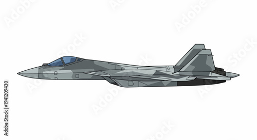 A sleek gray fighter jet soars through the air with a pointed nose.