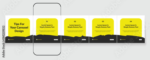 Set of LinkedIn carousel post, social media Instagram carousel post, modern and editable business carousel template design	
