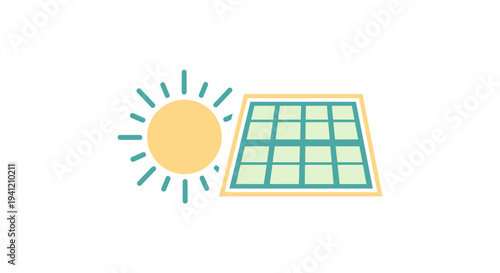 solar panel and sun renewable energy source.