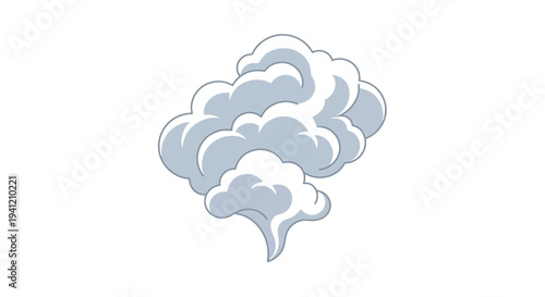 A grey cloud floats gently in the air outdoors