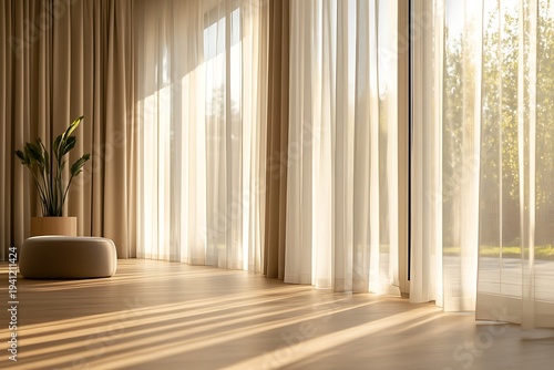 Serene room with sheer curtains and natural light