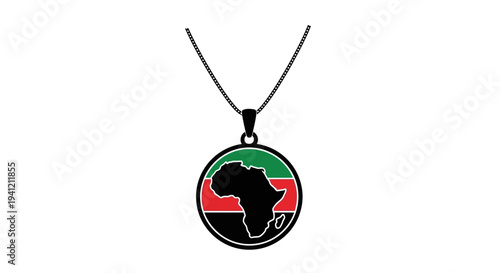 Elegant Pan-African continent silhouette pendant necklace symbolizing rich heritage and cultural