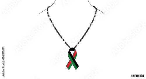 Symbolic Juneteenth liberation necklace featuring vibrant pan-african colors signifying freedom
