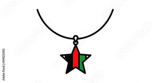 Minimalist necklace design featuring a vibrant star pendant representing cultural heritage and unity