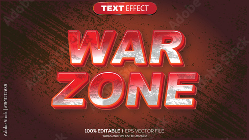 3d text effect war zone theme