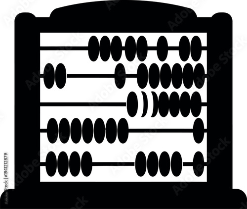 black and white vector illustration of an abacus