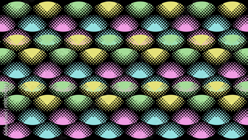 ハーフトーンの不思議な連続模様の壁紙素材