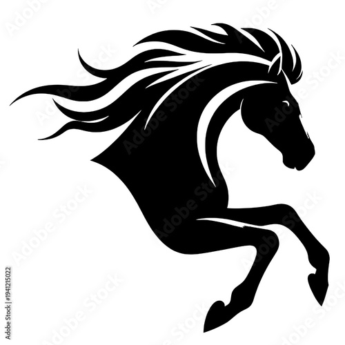 Wild horse portrait silhouette