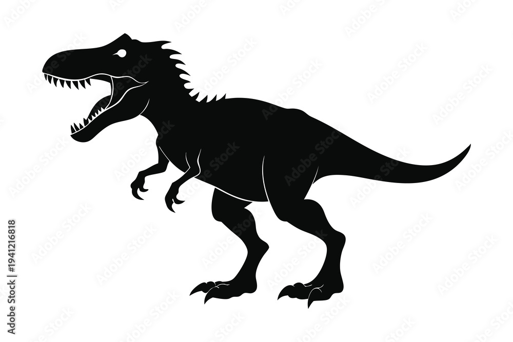 Fototapeta premium Tyrannosaurus Rex dinosaur silhouette vector illustration.