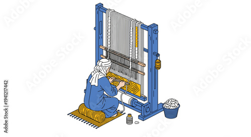 Man Operating Hydraulic Press Machine.