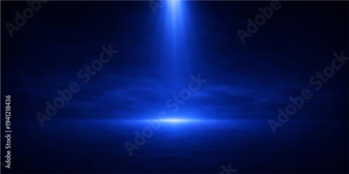 An abstract digital art design featuring a bright blue sky backdrop with glowing rays of light and dark space energy motion across a celestial night wallpaper